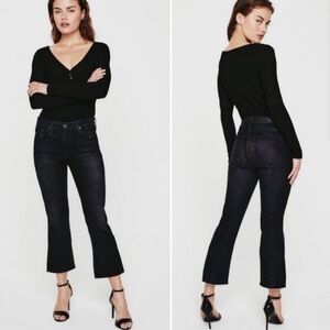 Adriano Goldschmied AG Jodi High Rise Slim Flare Crop Black Sz 27R
